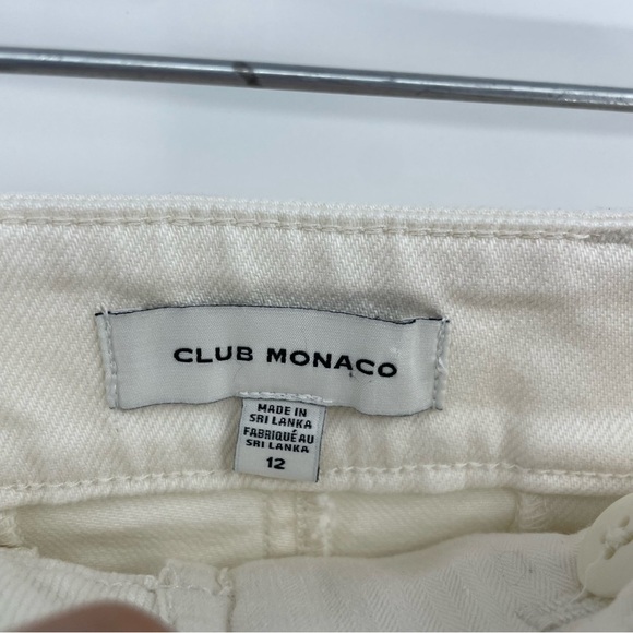 Club Monaco curved seam utility barrel pant cream white Sz 12 - Picture 3 of 10